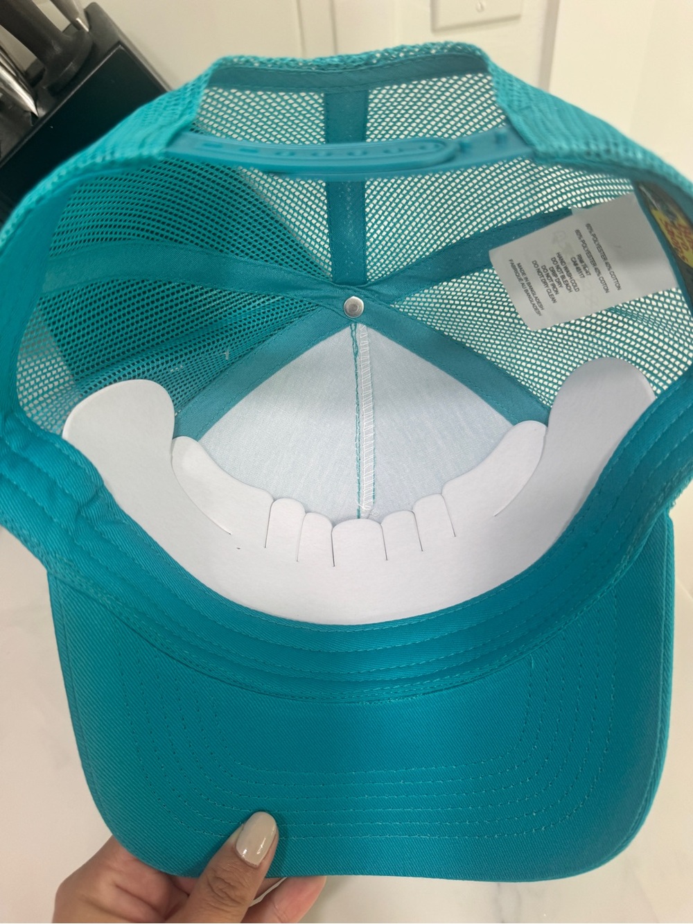 Bass Pro Shops Gone Fishing Teal Blue Trucker Hat Snapback Adjustable One Size - Picture 4 of 5